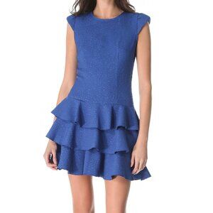 Rachel Zoe Women's Ginta Drop Waist Ruffle Dress in Blue size 6 NWT MSRP $275